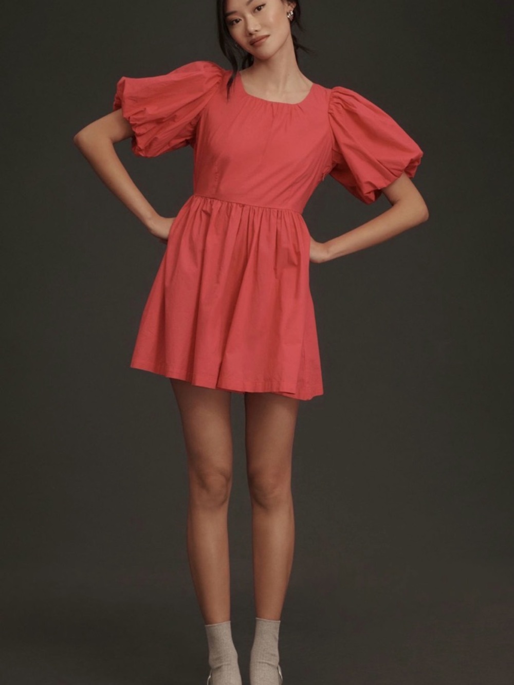 Anthropologie Puff-Sleeve Romper Sz 14